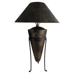 Casual Lamps of California Postmodern Design Urn Pottery Lamp in Stand