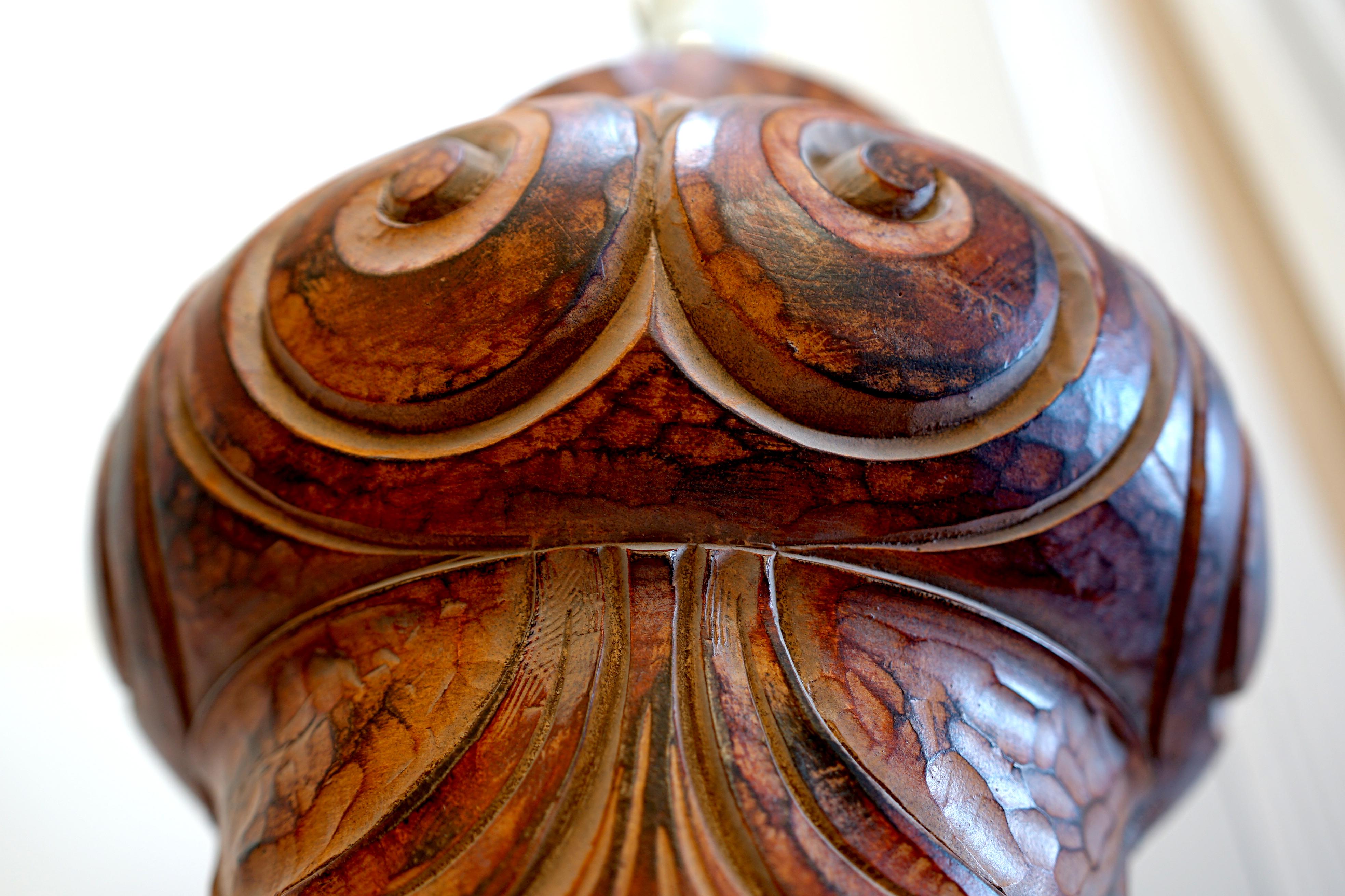 Lampes originales de Californie en terre cuite sculptée finition émaillée en vente 4