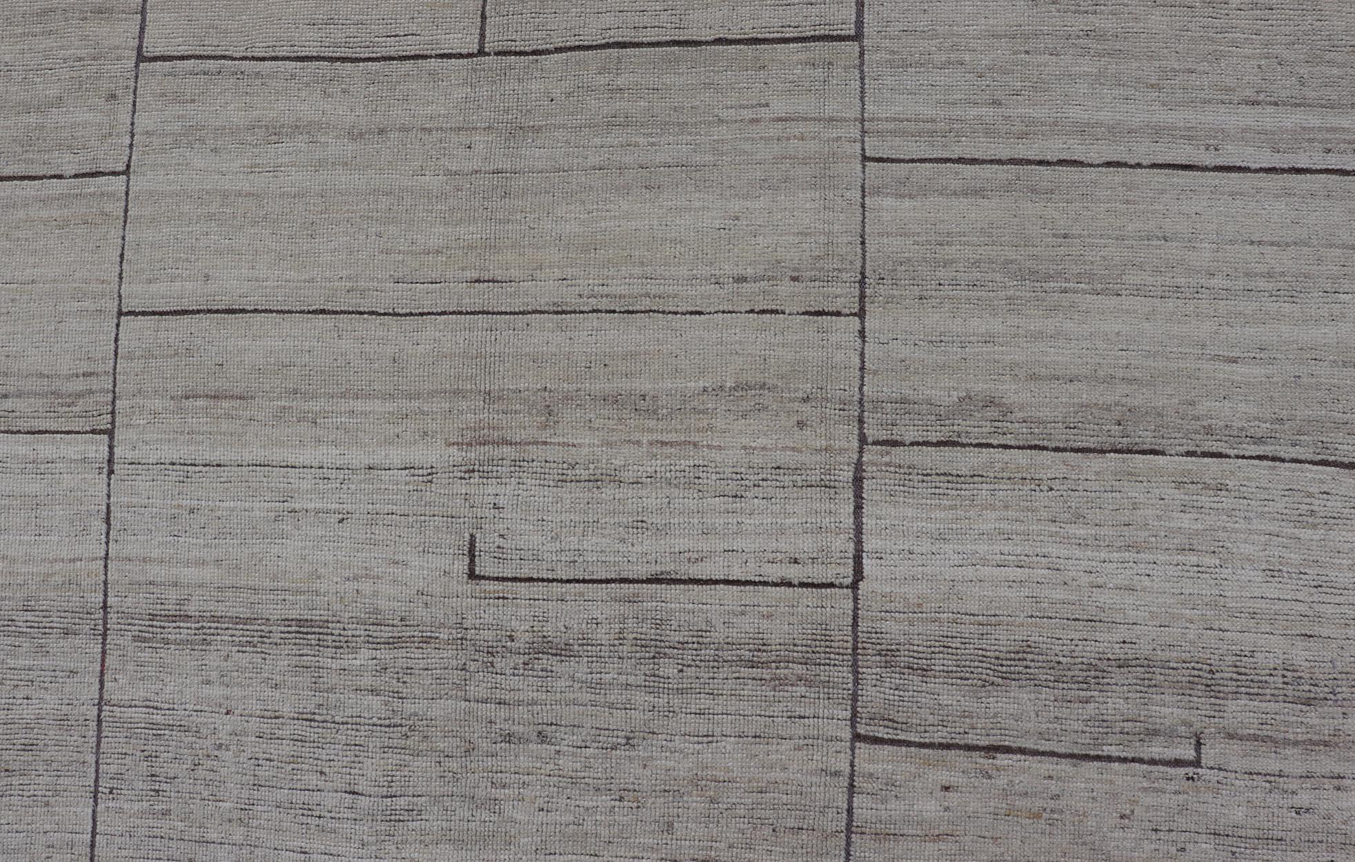 Alfombra de diseño moderno informal en tonos blancos y marrones y diseño tenue en venta 1