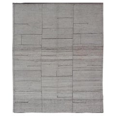 Casual Modern Design Rug in White and Brown Tones and Subdued Design