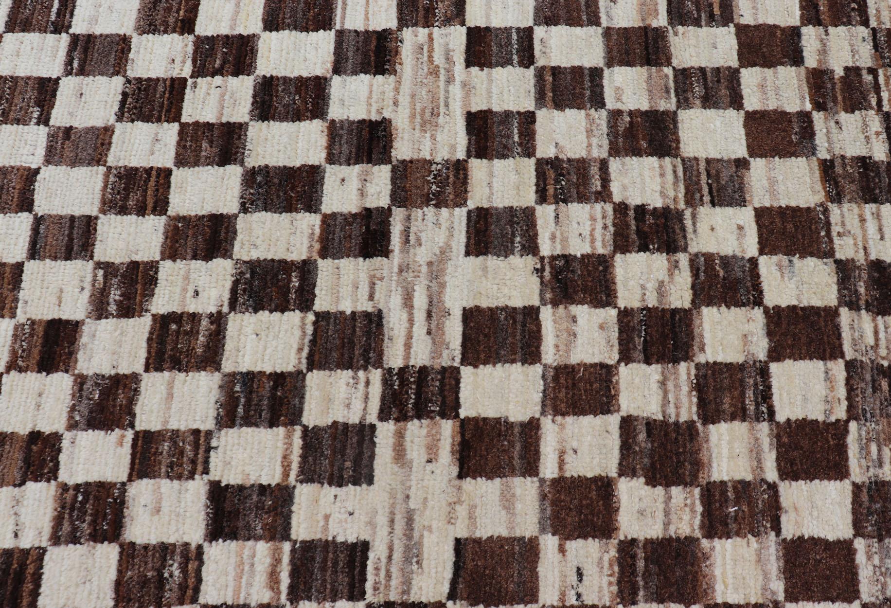 Casual Modern Gallery Runner in White and Brown Tones For Sale 2