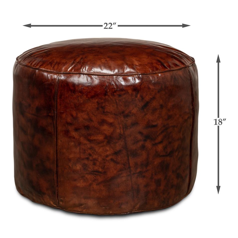 Casual Round Leather Stool For Sale 1