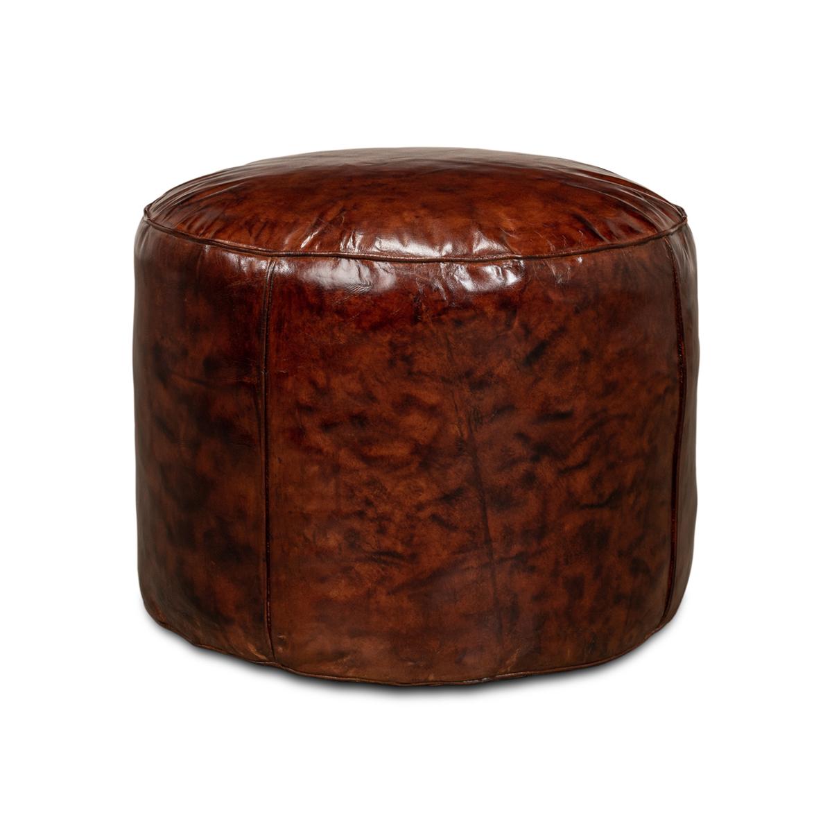 Casual Round Leather Stool For Sale 2