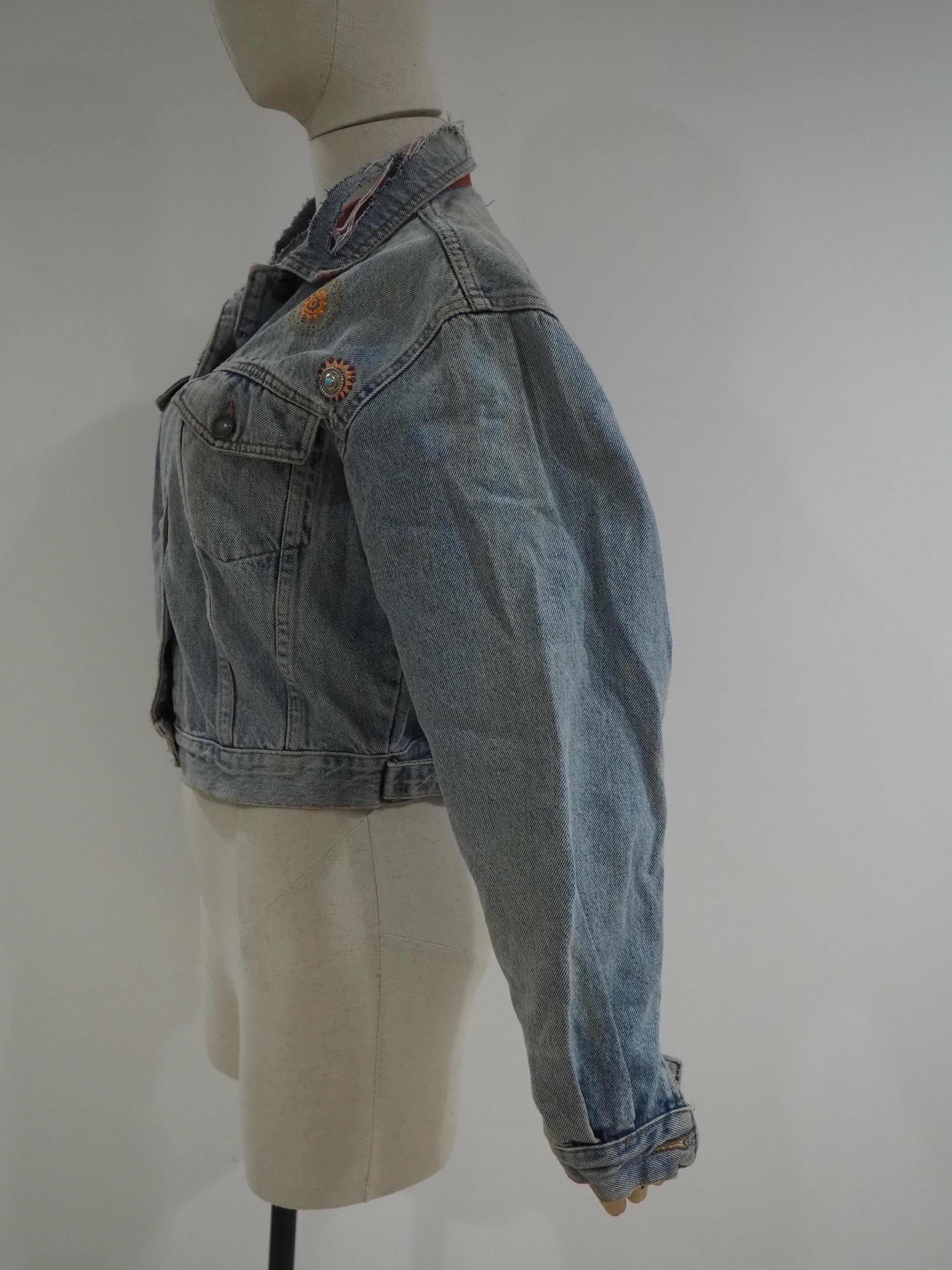Gray Casucci denim patches jacket