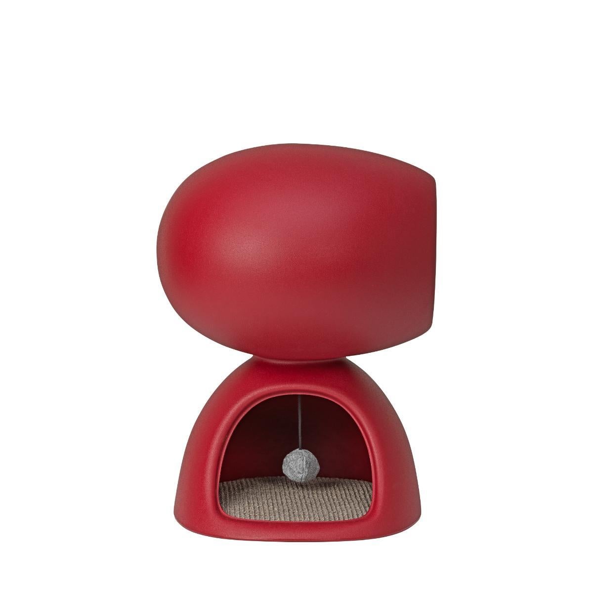 Italian Cat Cave in Bordeaux Recyclable Polyethylene by Stefano Giovannoni For Sale