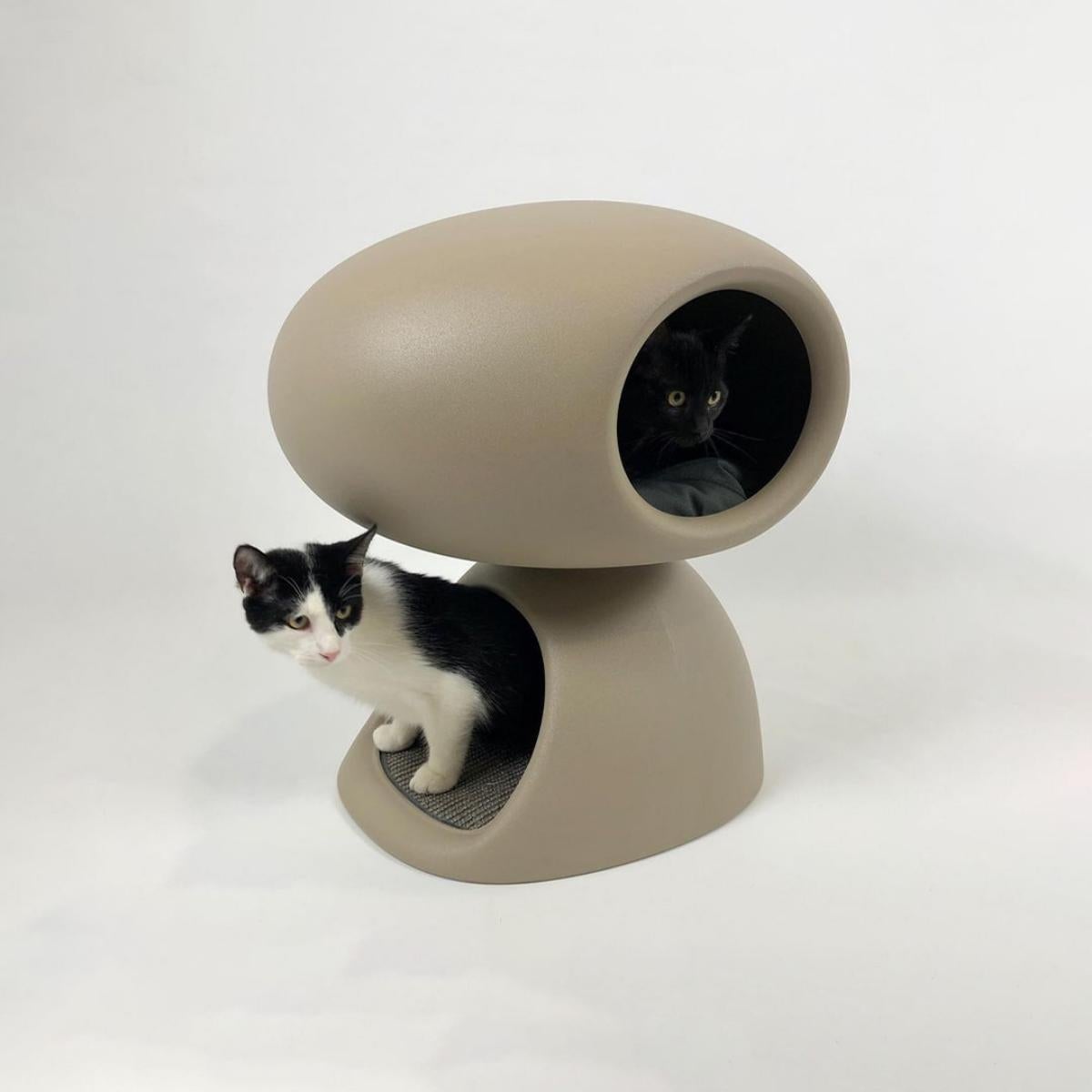 Cat Cave in Dove Grey Recyclable Polyethylene by Stefano Giovannoni For Sale 4