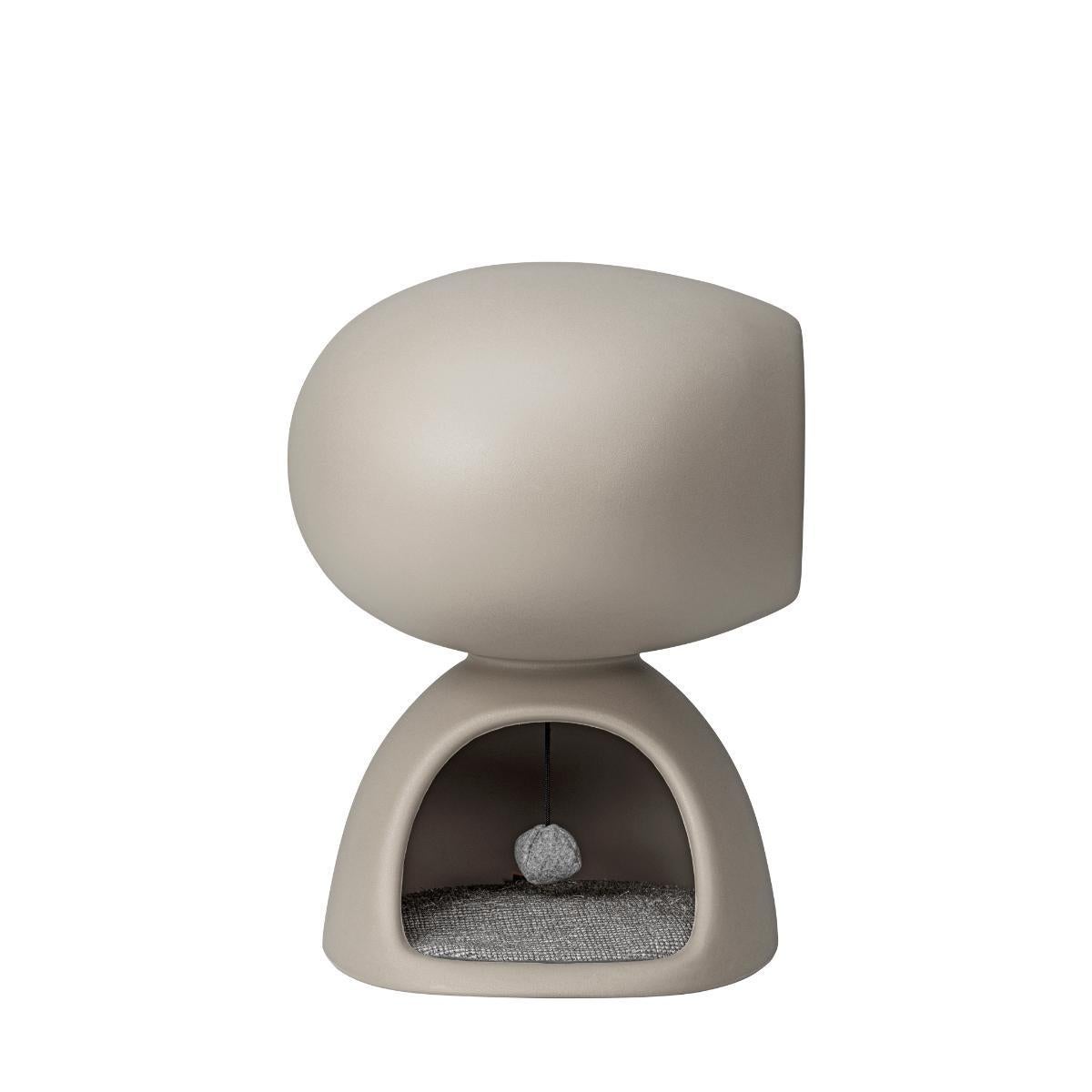 Italian Cat Cave in Dove Grey Recyclable Polyethylene by Stefano Giovannoni For Sale