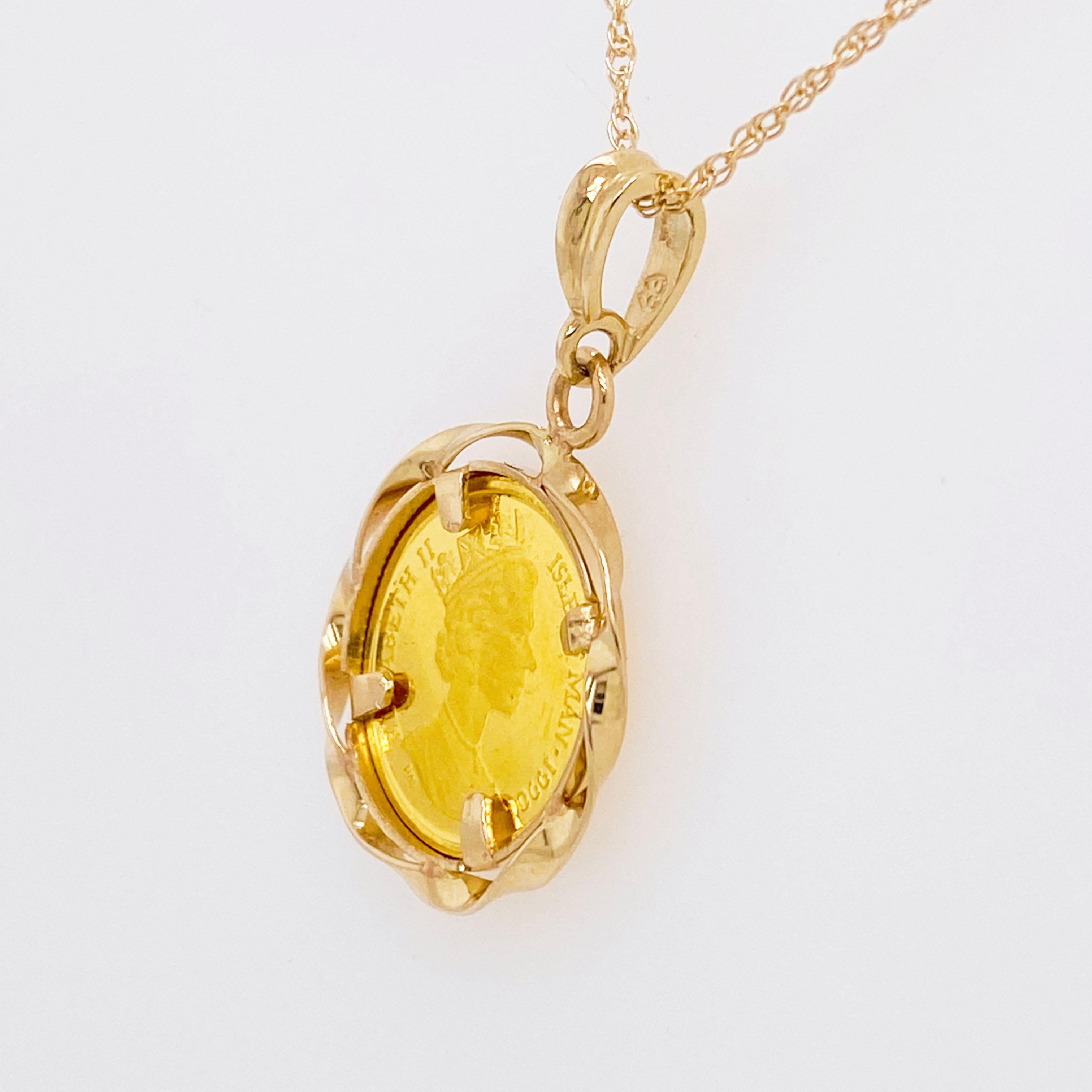 gold coin holder for necklace