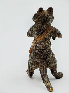 Figura de gato de bronce vienés de Franz Bergman