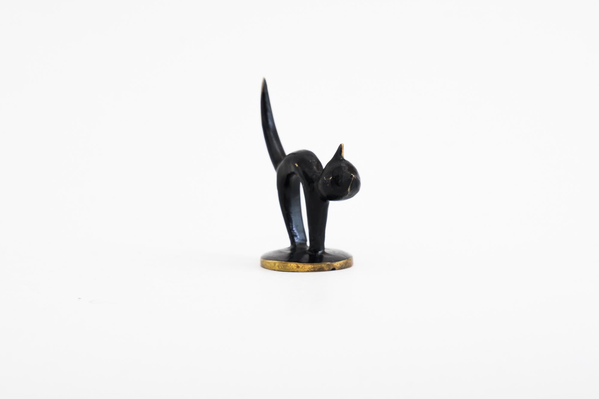 Mid-Century Modern Cat Figurine by Walter Bosse, Vienna, Around 1950s For Sale