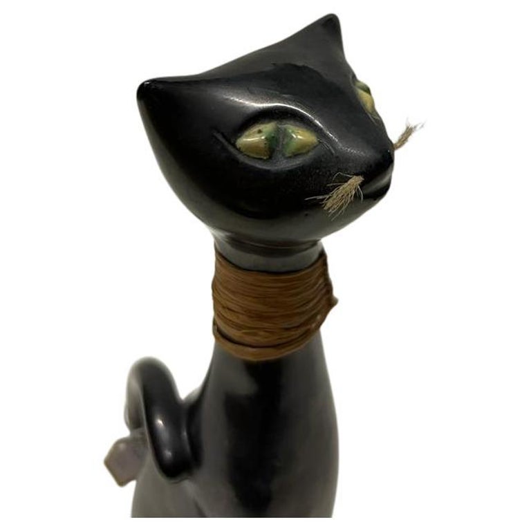Cat Figurine, Ceramic, Leopold Anzengruber Vienna, Austria For Sale at
