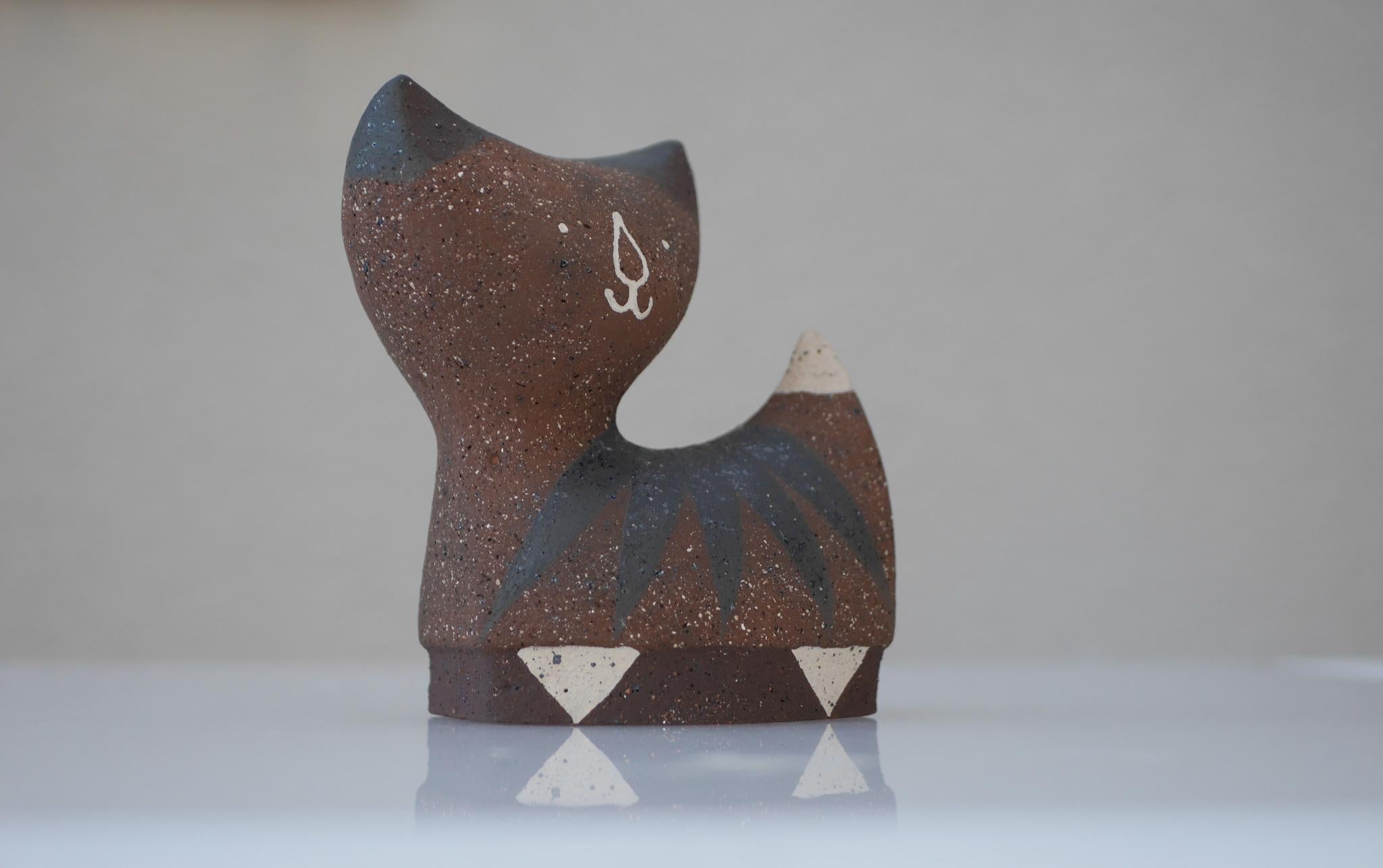 Cat Figurine in Ceramic by Thomas Hellström for Nittsjö, Sweden 3