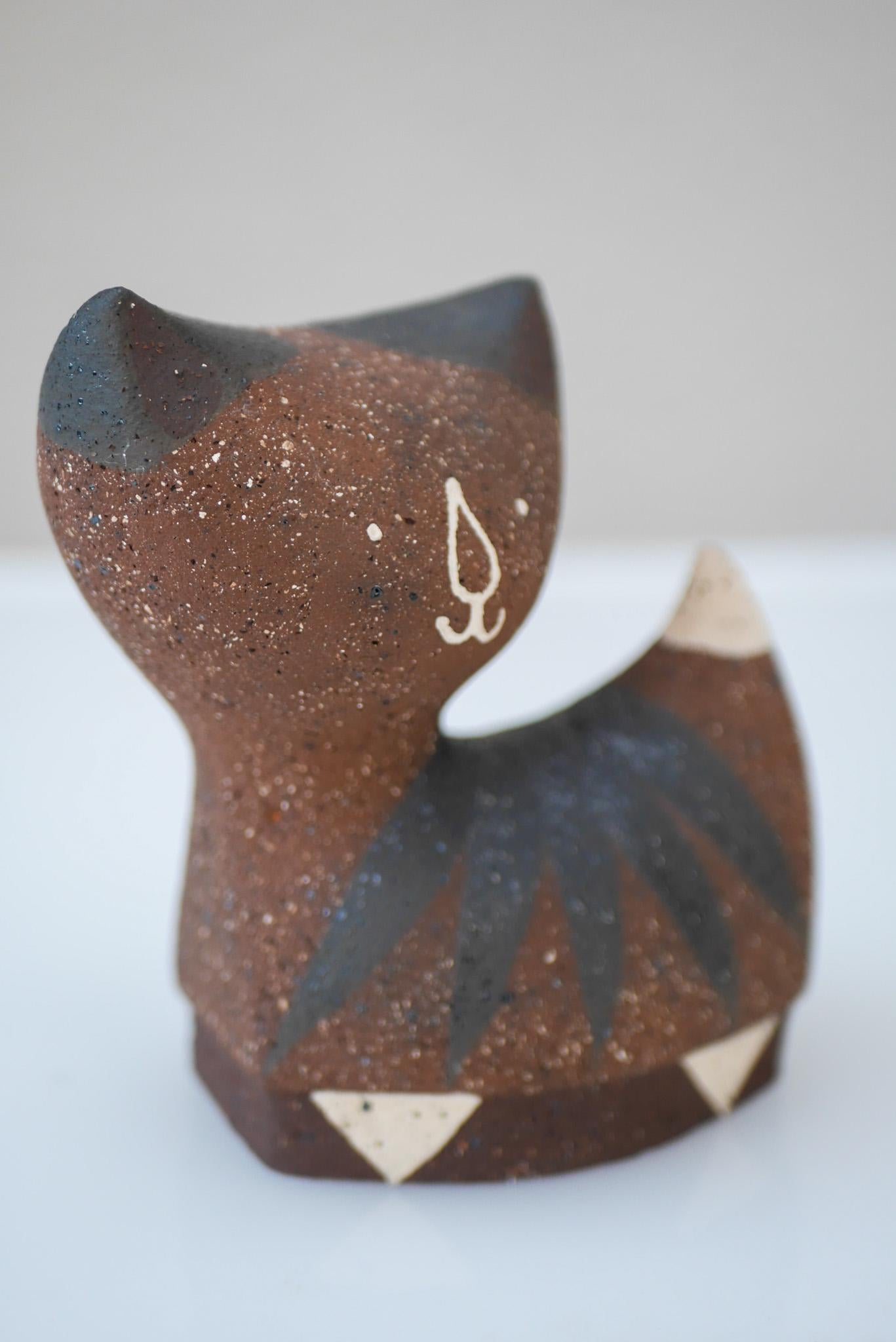 Swedish Cat Figurine in Ceramic by Thomas Hellström for Nittsjö, Sweden