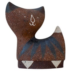 Figurita de gato en cerámica de Thomas Hellström para Nittsjö, Suecia