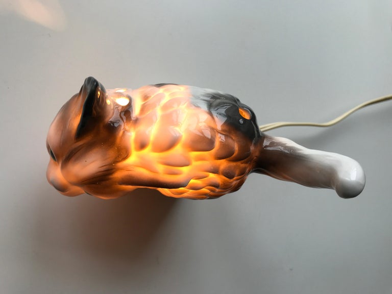 Cat Figurine Lamp Early 20th Century Ozon Table Lamp by Fog and Morup