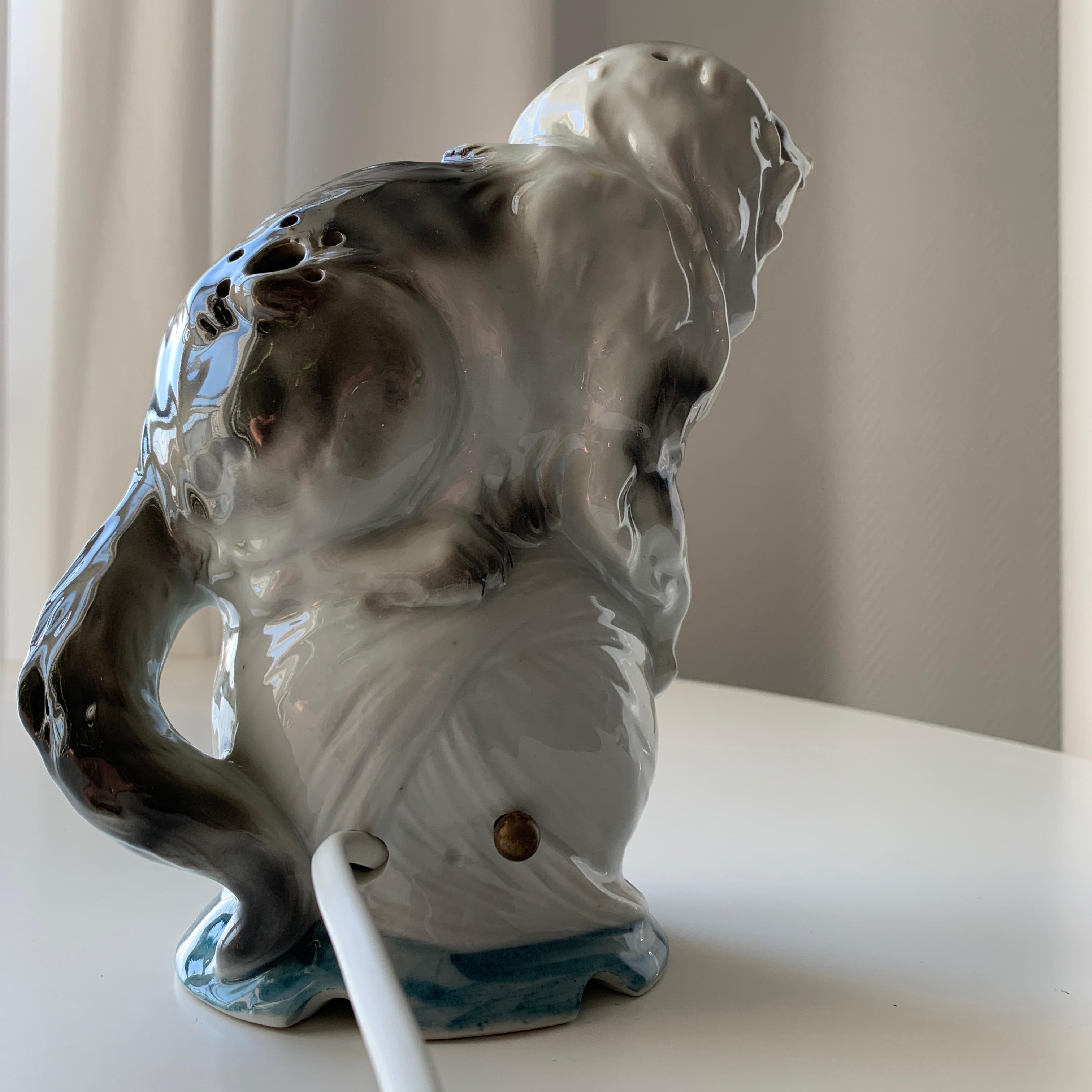 Cat Figurine Lamp Early 20th Century Ozon Table Lamp 4
