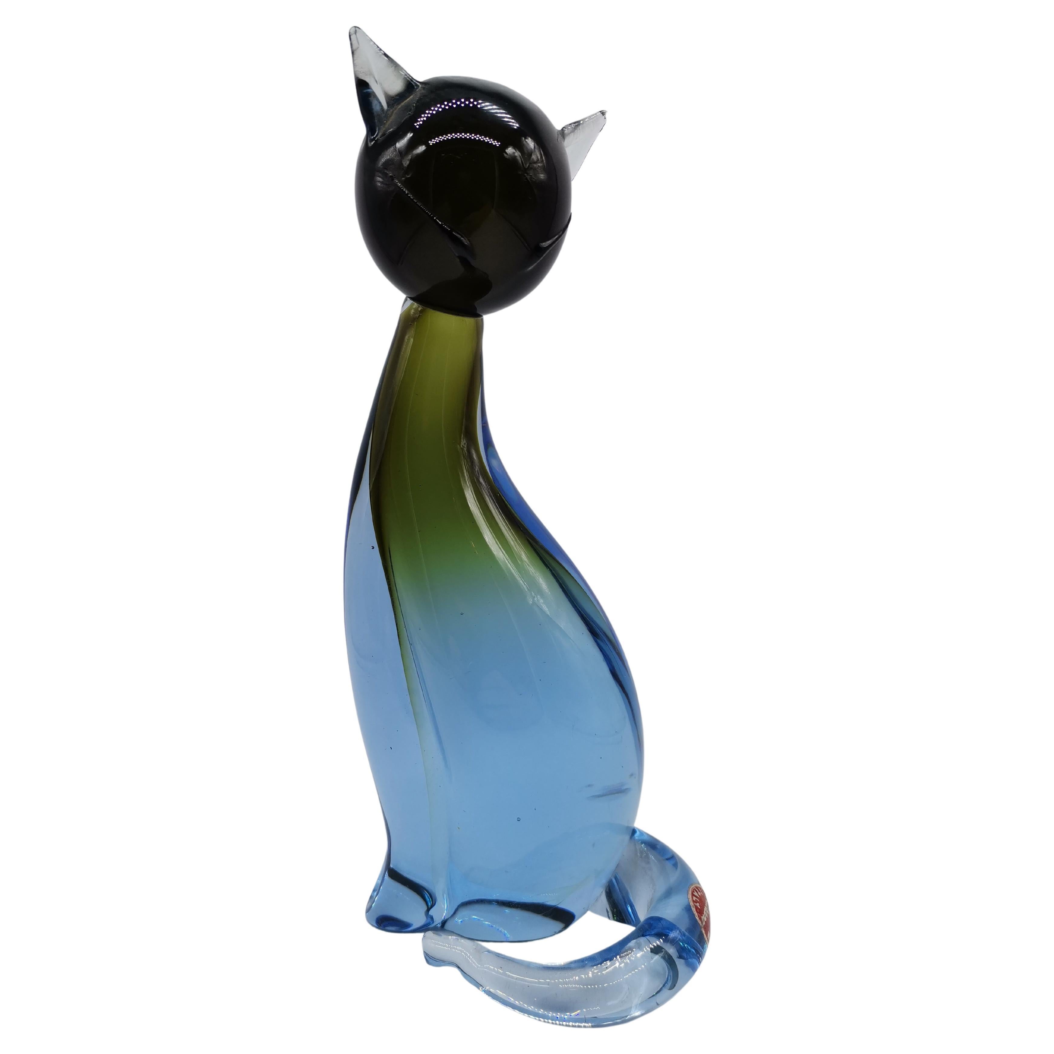 Cat Figurine, Murano Glass