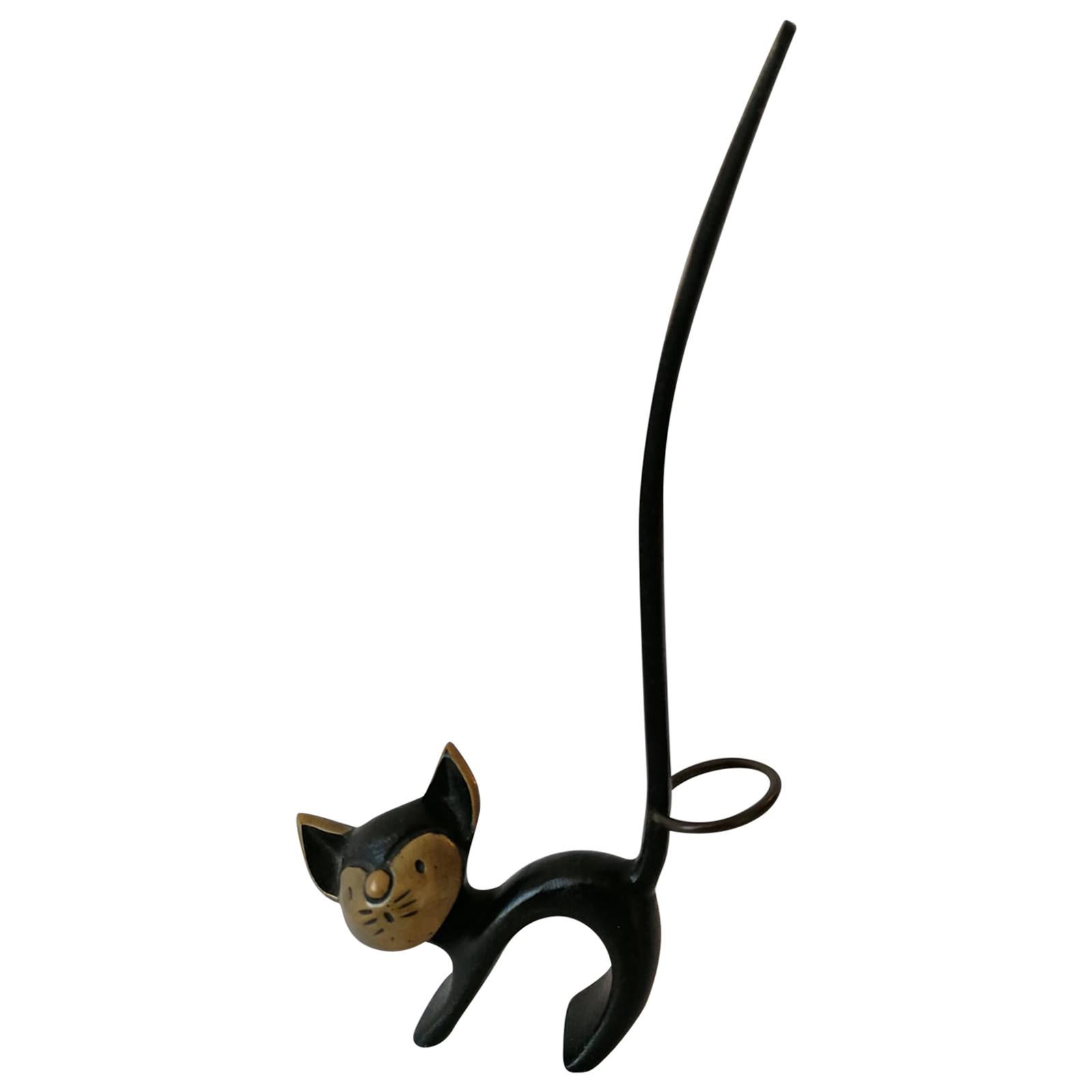 Porte-pendentif en forme de chat, porte-anneau de Walter Bosse en vente