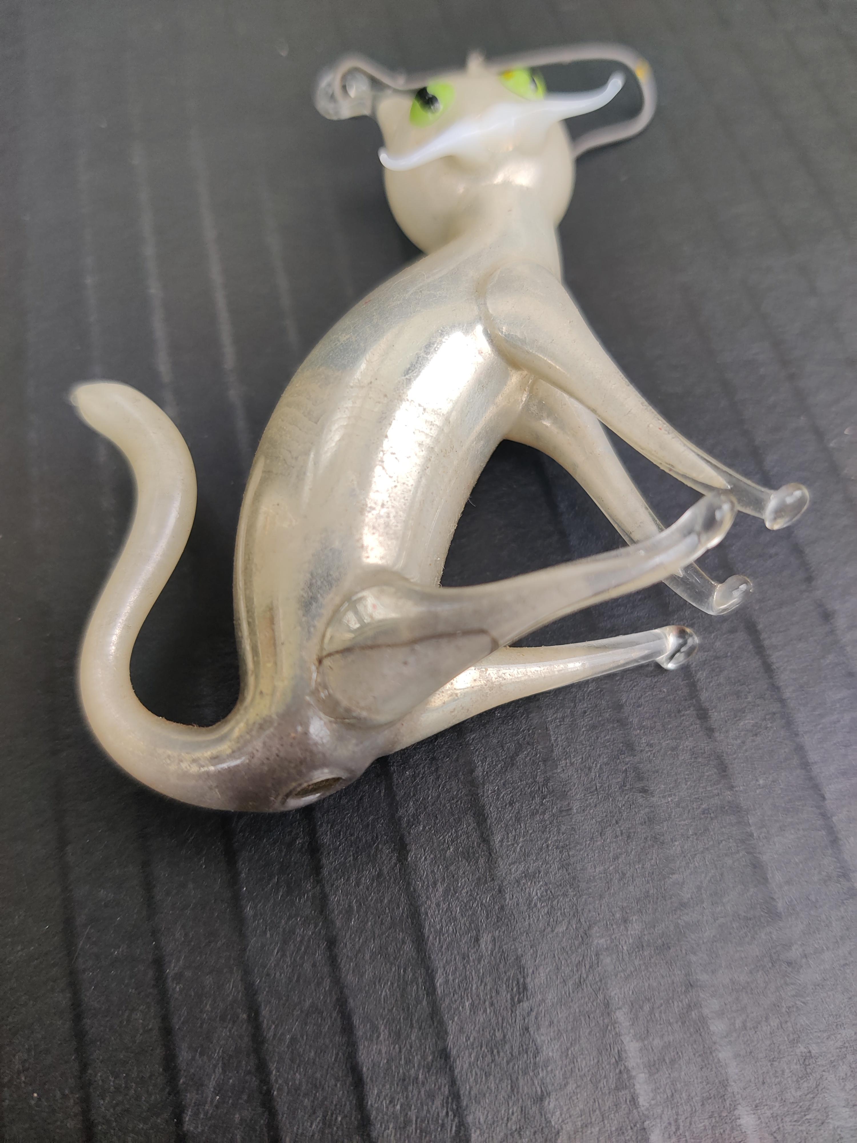 Cat German Blown-Glass Ornament In Good Condition For Sale In Cincinnati, OH