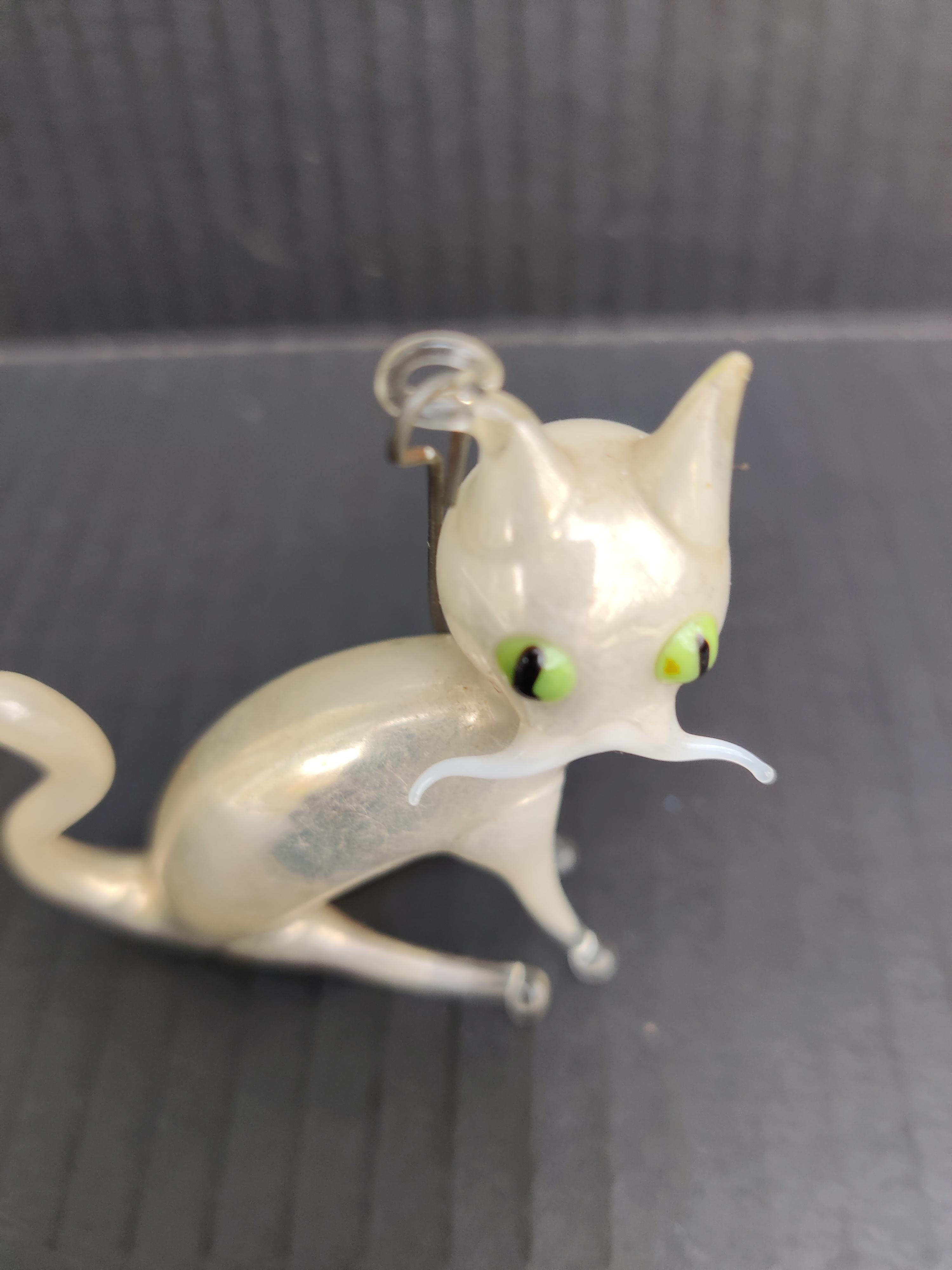 Cat German Blown-Glass Ornament For Sale 2