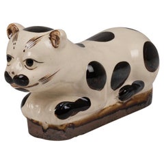 Cat in Ceramic Black and White, circa 1900