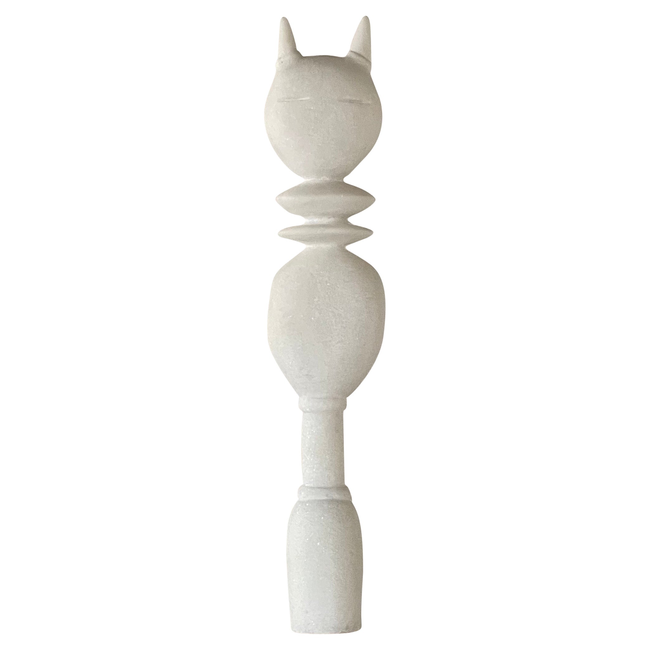 Cat King, Marble Sculpture by Tom Von Kaenel