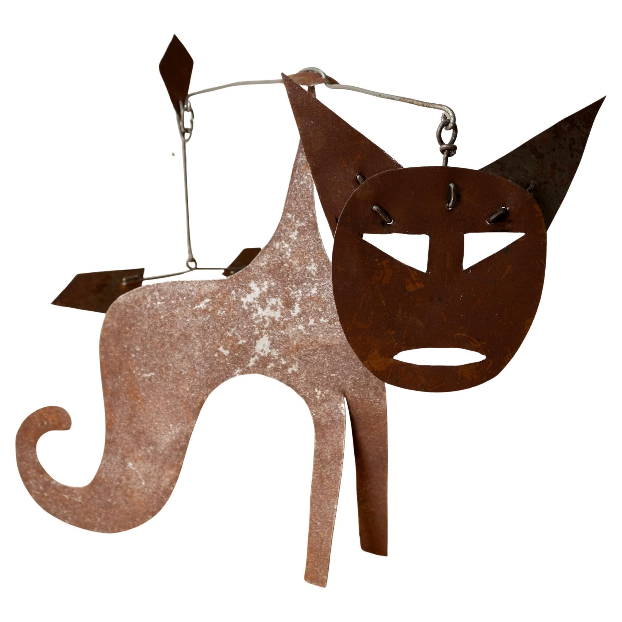 Cat Mobile Sculpture Folk Art