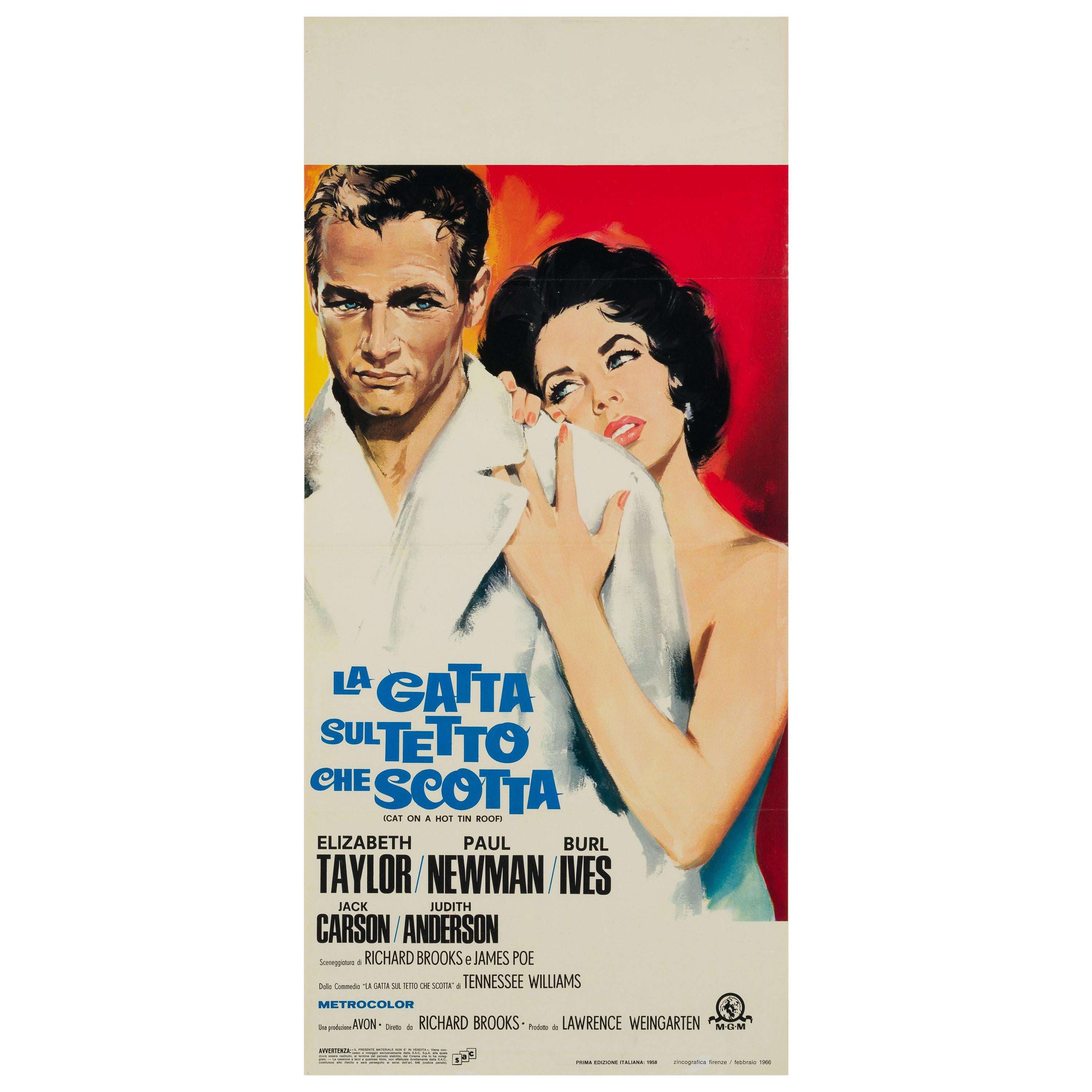 Cat on a Hot Tin Roof Original Italian Film Poster, R1966