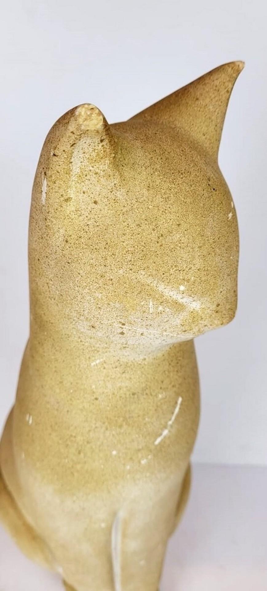Escultura de yeso de gato firmada J Nam, seudónimo de Jacques Lehmann (1881-1974) Moderno de mediados de siglo en venta