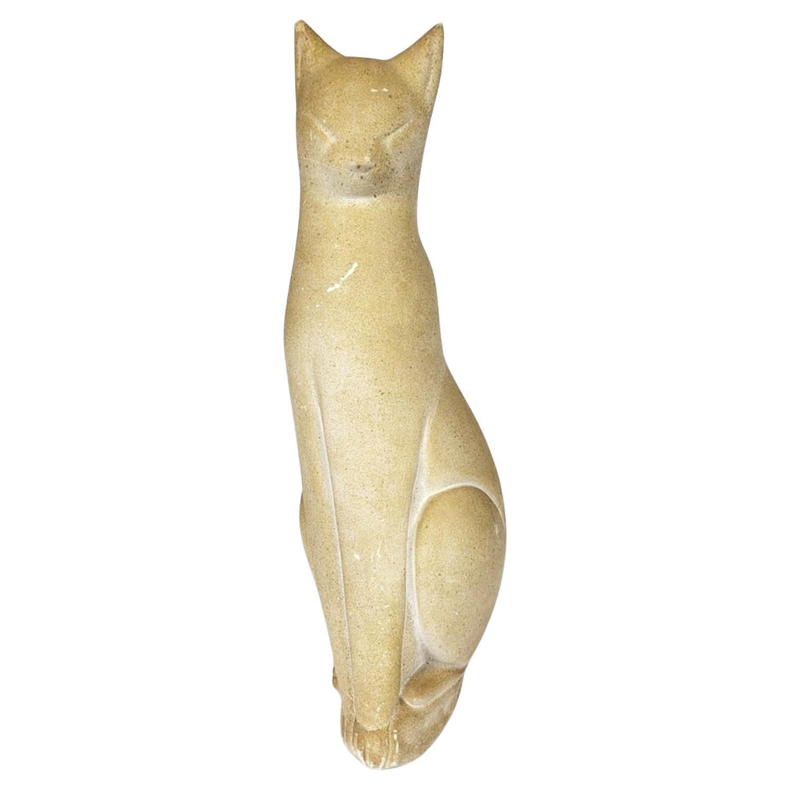 Escultura de yeso de gato firmada J Nam, seudónimo de Jacques Lehmann (1881-1974) en venta