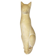 Cat Plaster Sculpture Signed J Nam, Pseudonym Of Jacques Lehmann (1881-1974)