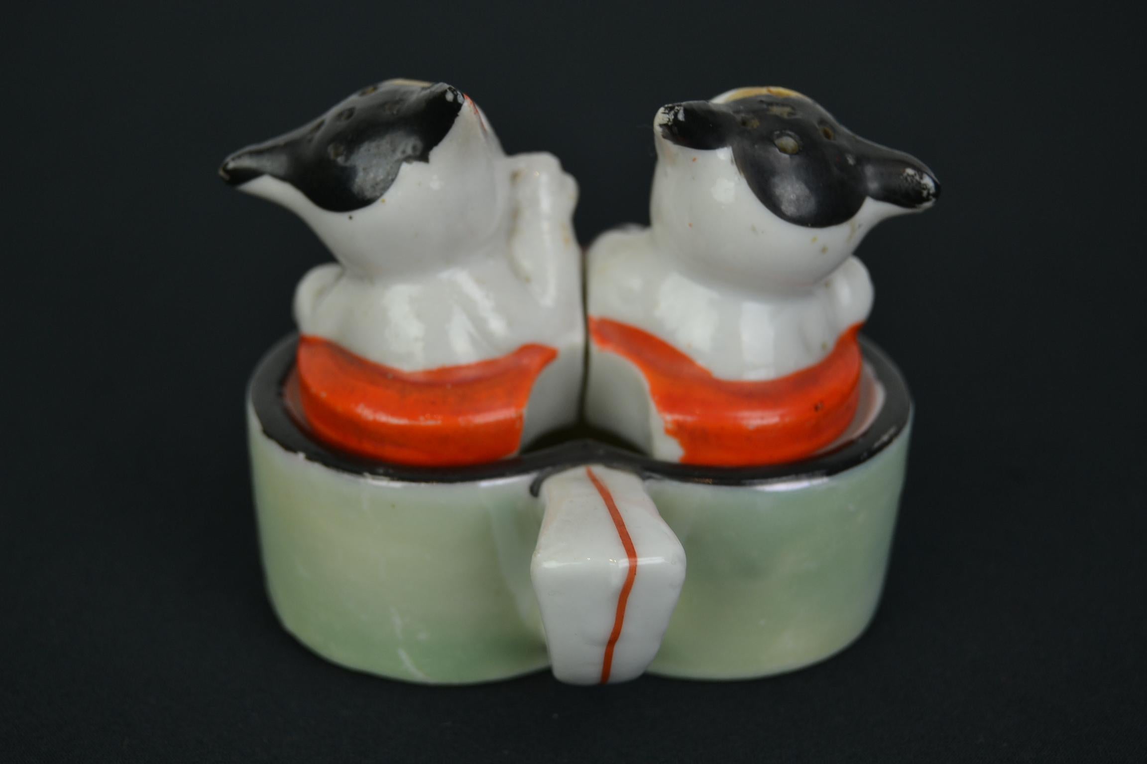 20th Century Cat Salt and Pepper Shakers and Mustard Pot by Klimax For Sale