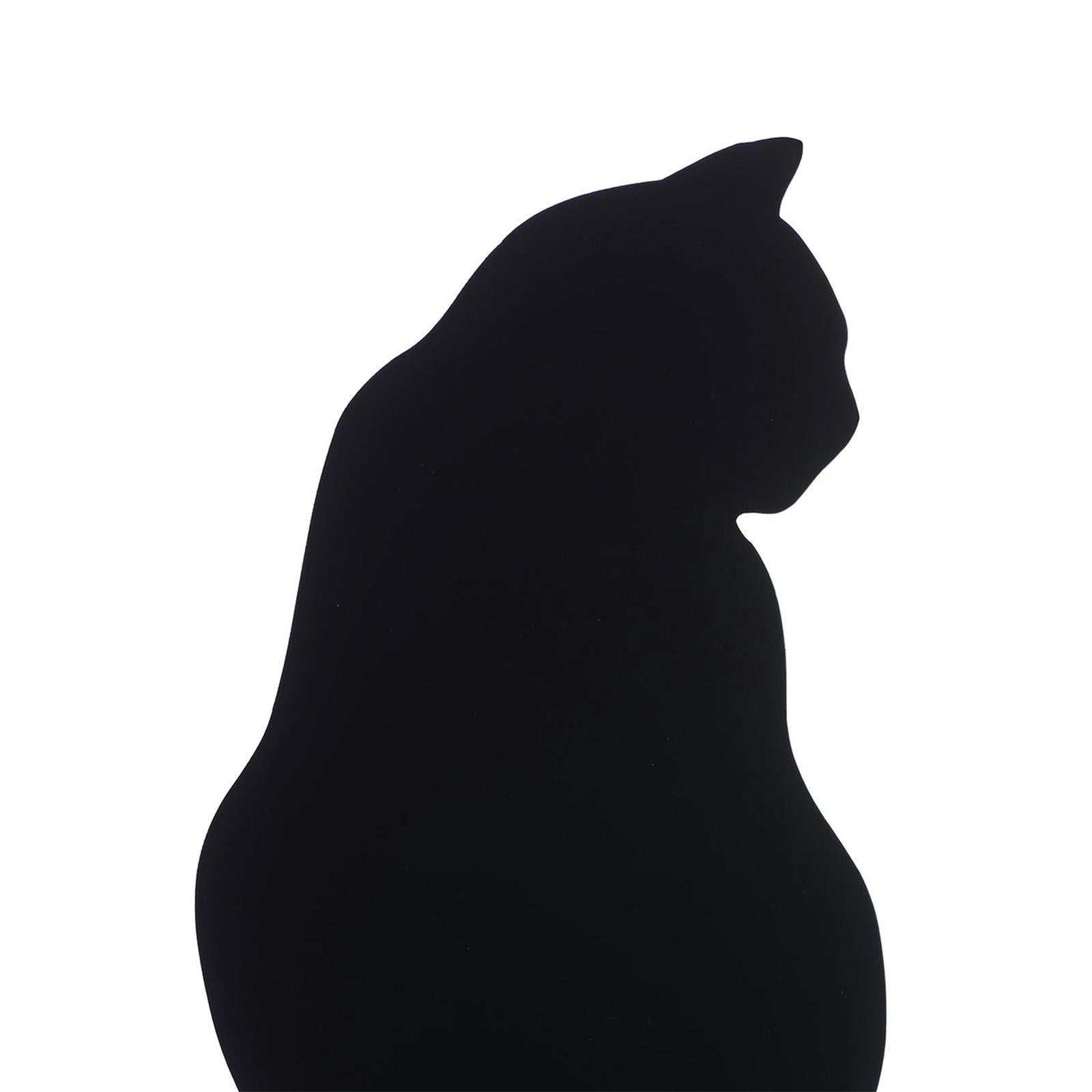Sculpture Cat Shadow C all in steel
in black finish. Flat decoration piece.
On steel round base: 16cm diameter.
Available with other cat shadows.