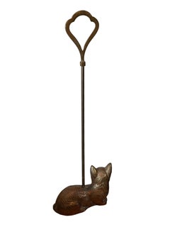 Cat Statue Door Stop, Brass, Art Deco Vintage Austria