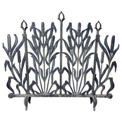 Cat Tail Cast Iron Fireplace Screen