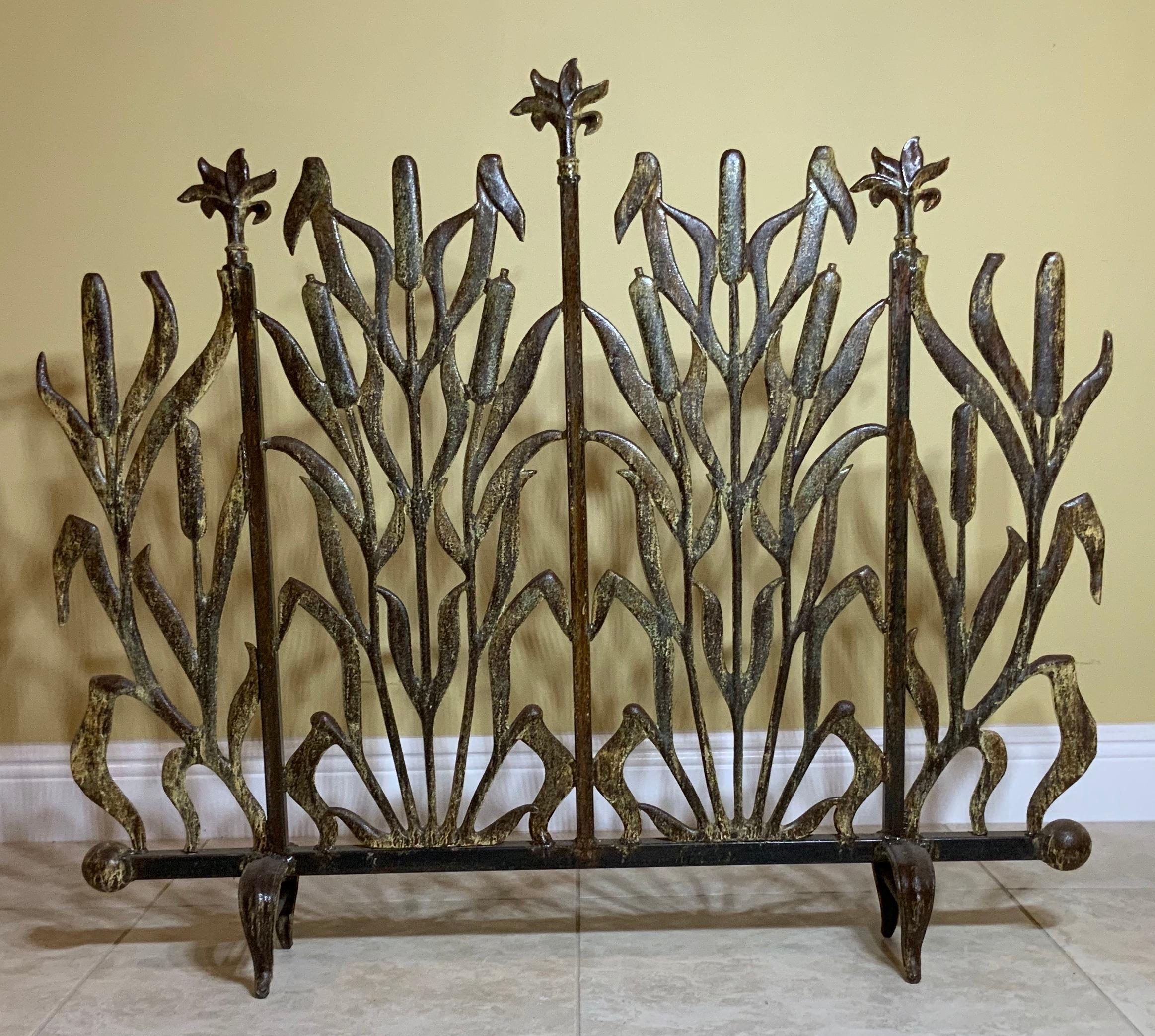 Cat Tail Fireplace Screen For Sale at 1stDibs cat fireplace screen