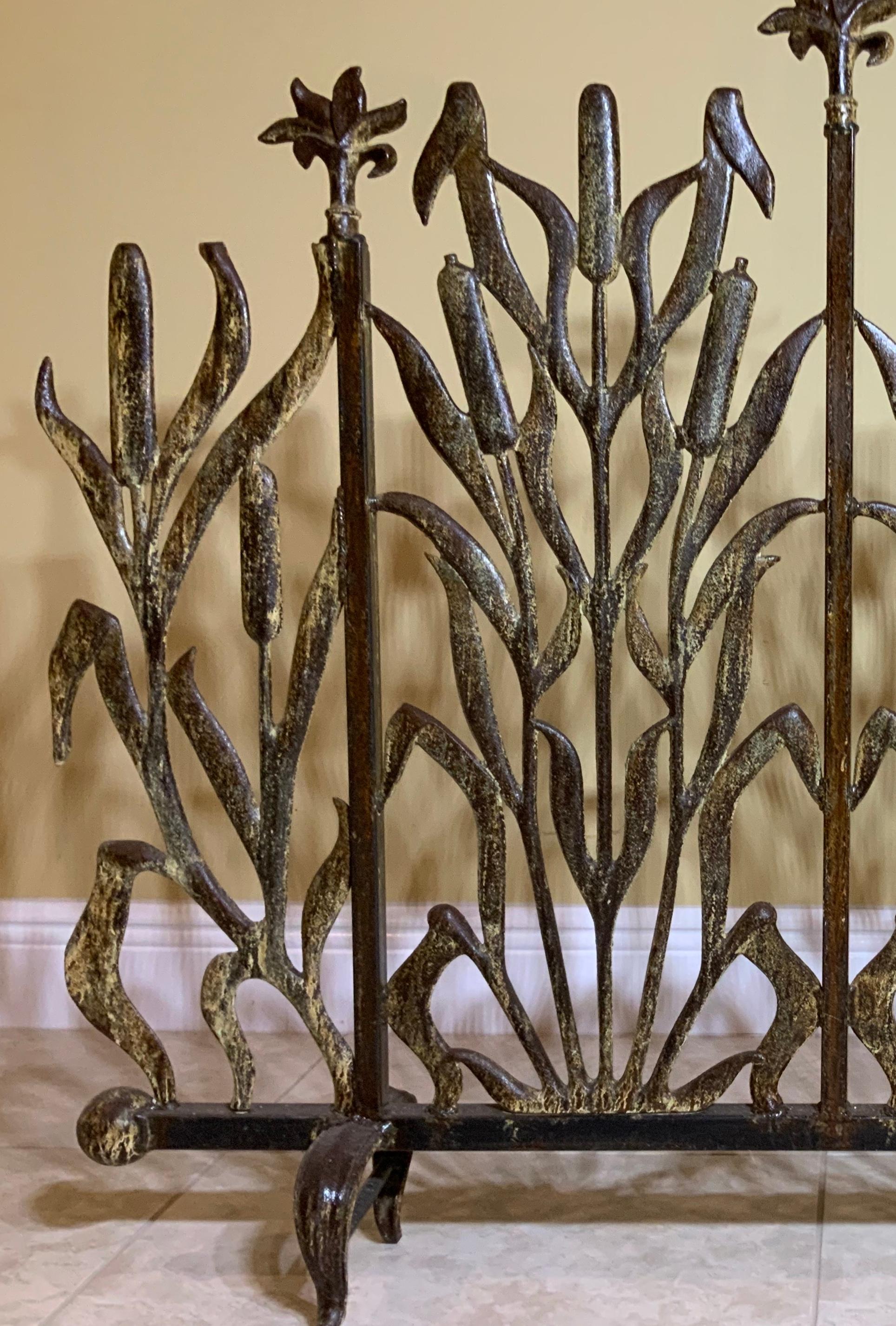 Cat Tail Fireplace Screen For Sale at 1stDibs cat fireplace screen