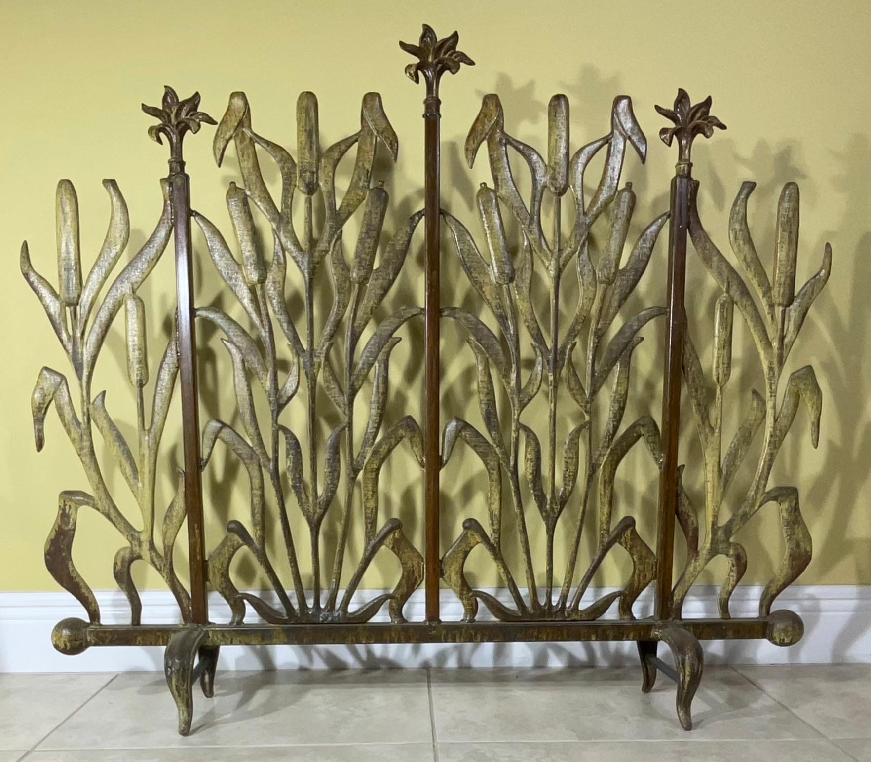 Cat Tail Iron Fireplace Screen 7