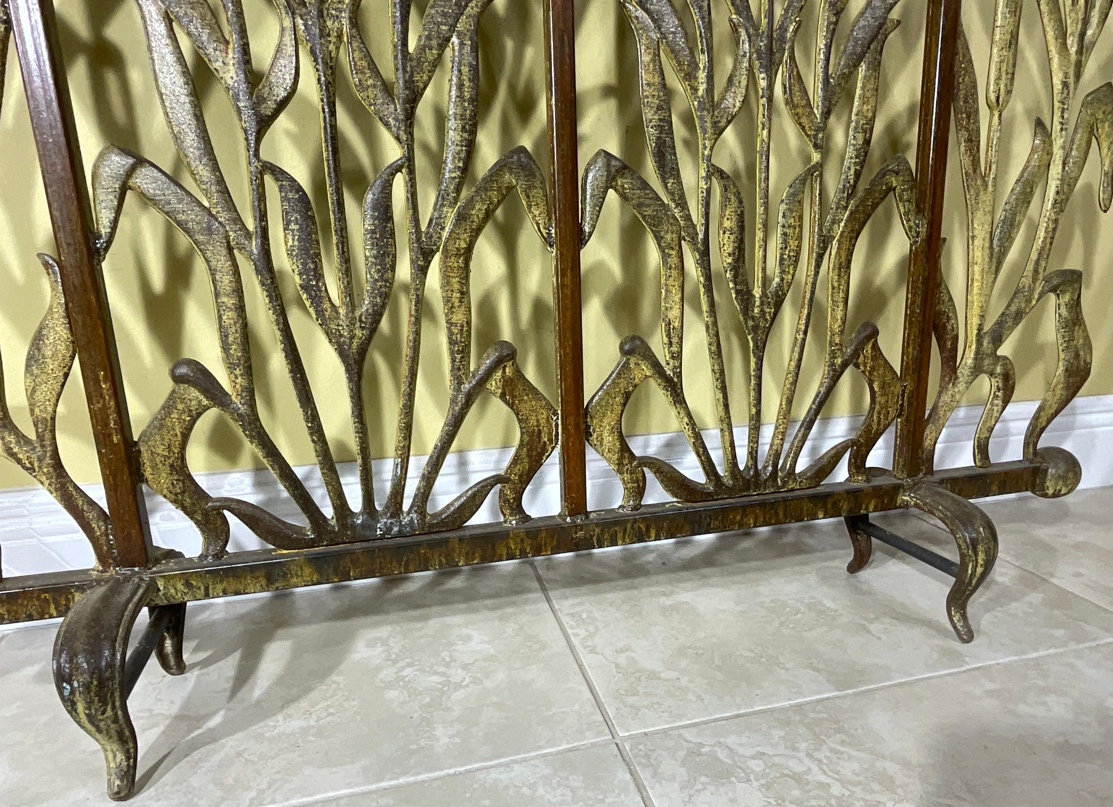 Cat Tail Iron Fireplace Screen 1