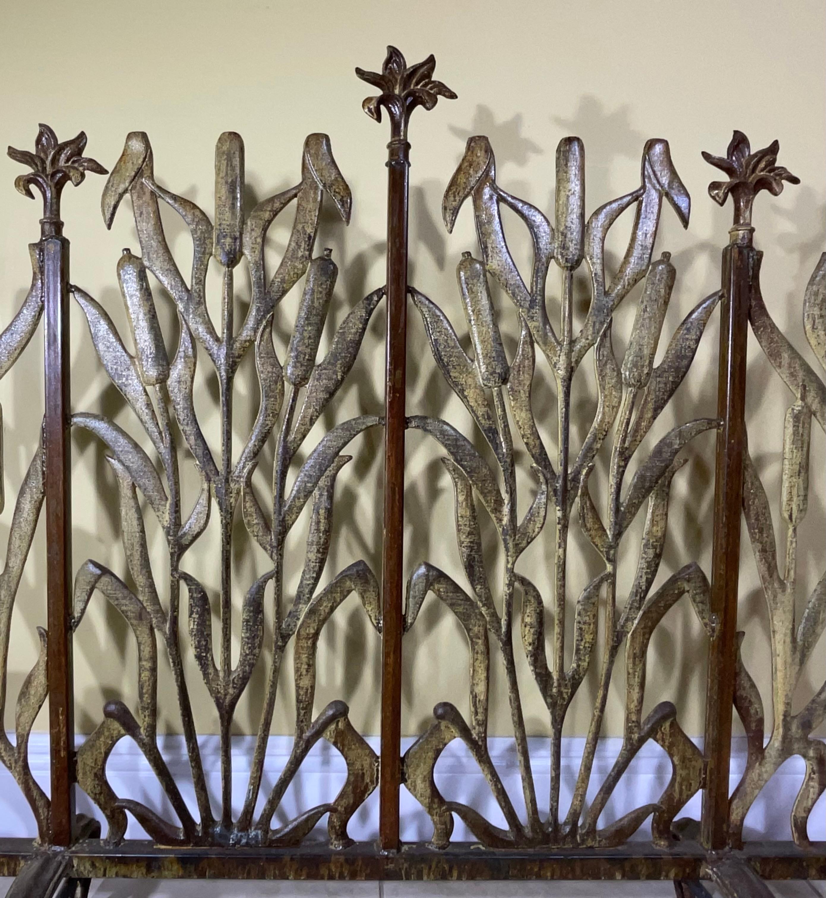 Cat Tail Iron Fireplace Screen 2