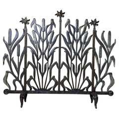 Cat Tail Iron Fireplace Screen