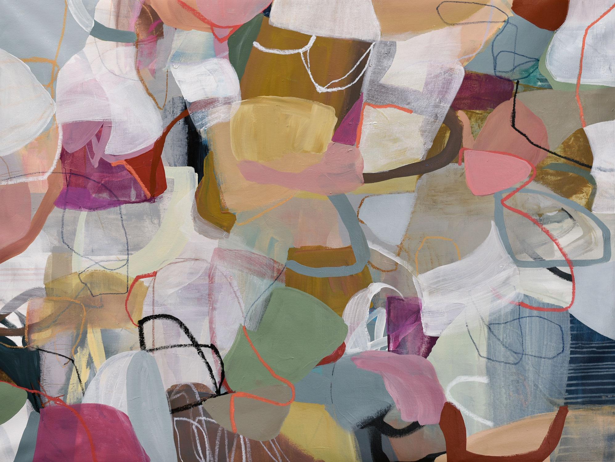 Dreaming of Wildflowers -pittura astratta originale multimediale- arte contemporanea