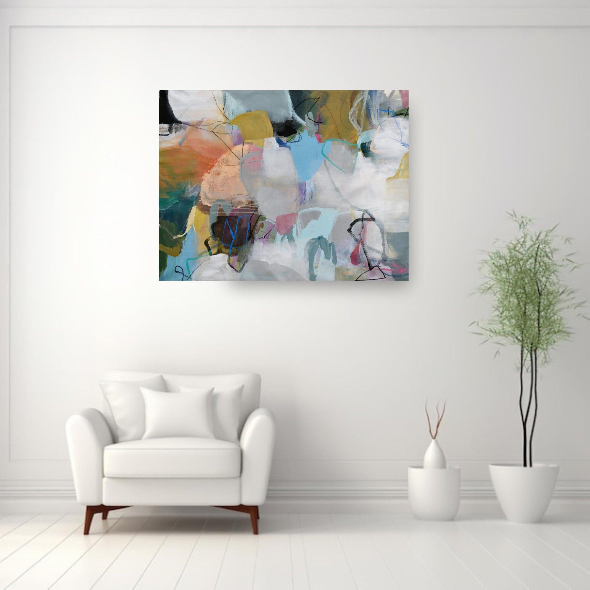 Morning Hike -original abstract multimedia brushwork painting- contemporary art - Abstract Art by Cat Tesla