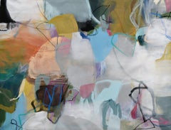 Morning Hike -original abstract multimedia brushwork painting- contemporary art