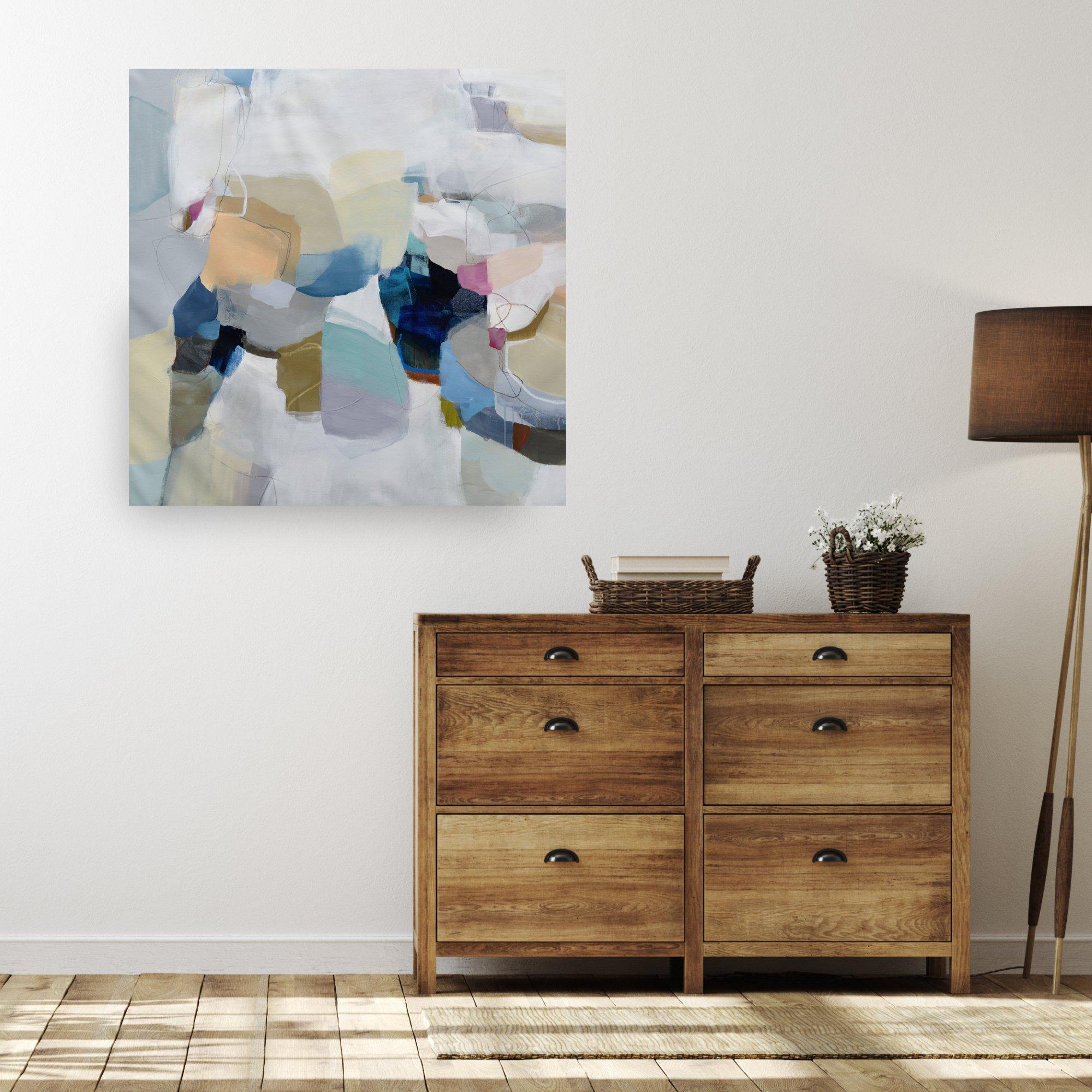 Timeless No. 1-original abstract brushwork multimedia painting- contemporary art - Painting by Cat Tesla