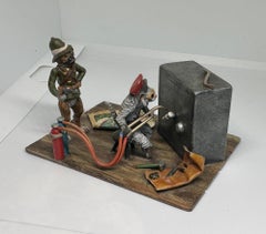 Chat Voleur Carlin Chien Police Souris Coffre-fort Fracture Vienne Bronze Autrichien Antique 1900