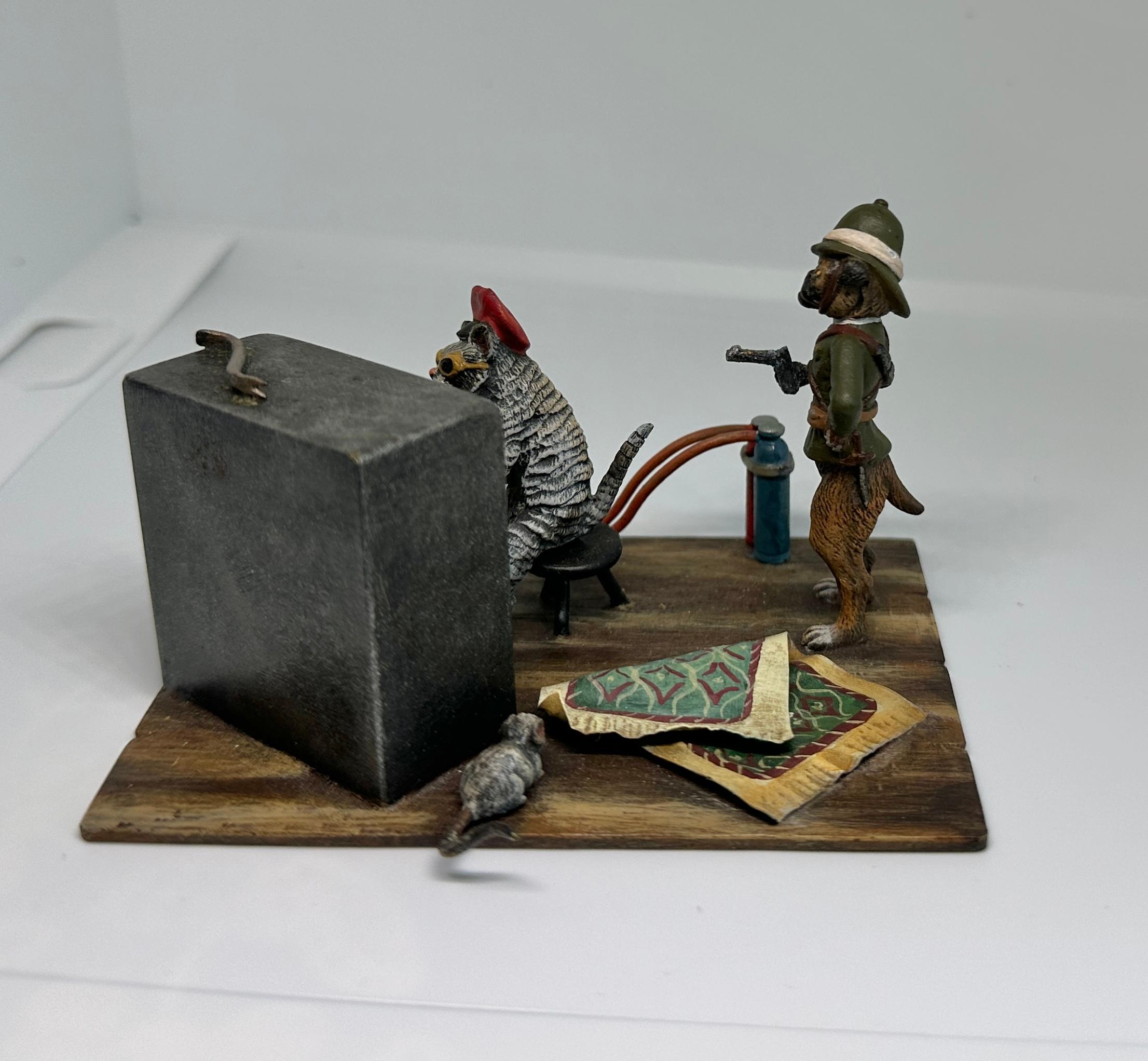 Katzendieb Mops Hund Police Maus Tresorknacken Austrian Vienna Bronze Antique 1900 im Zustand „Hervorragend“ im Angebot in New York, NY