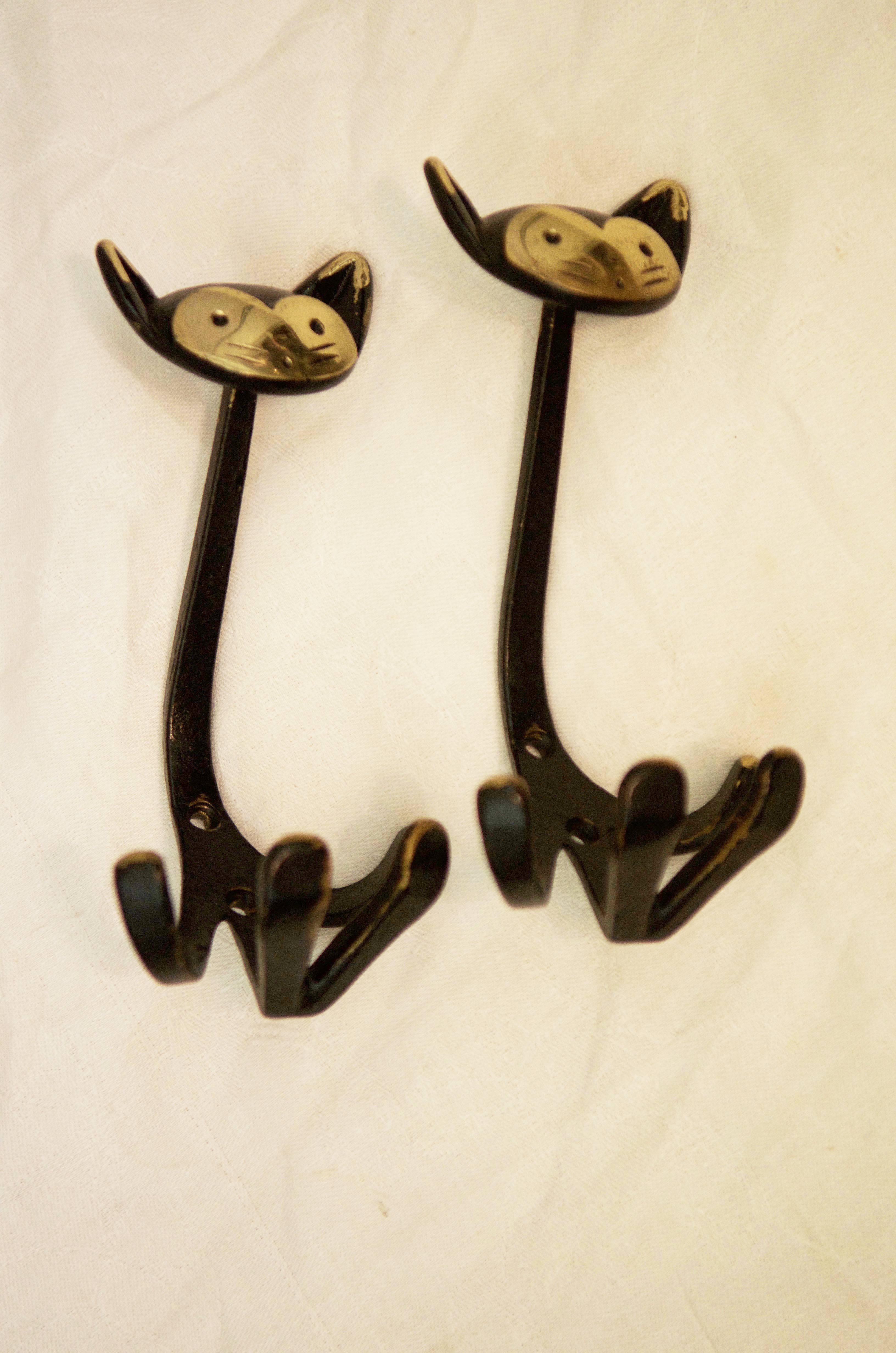 Austrian Cat Wall Hook by Walter Bosse