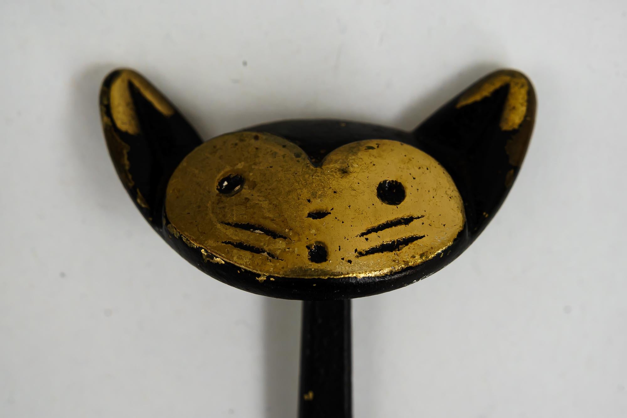 Mid-20th Century Cat Wall Hooks by Walter Bosse, 'Price Per Piece' For Sale