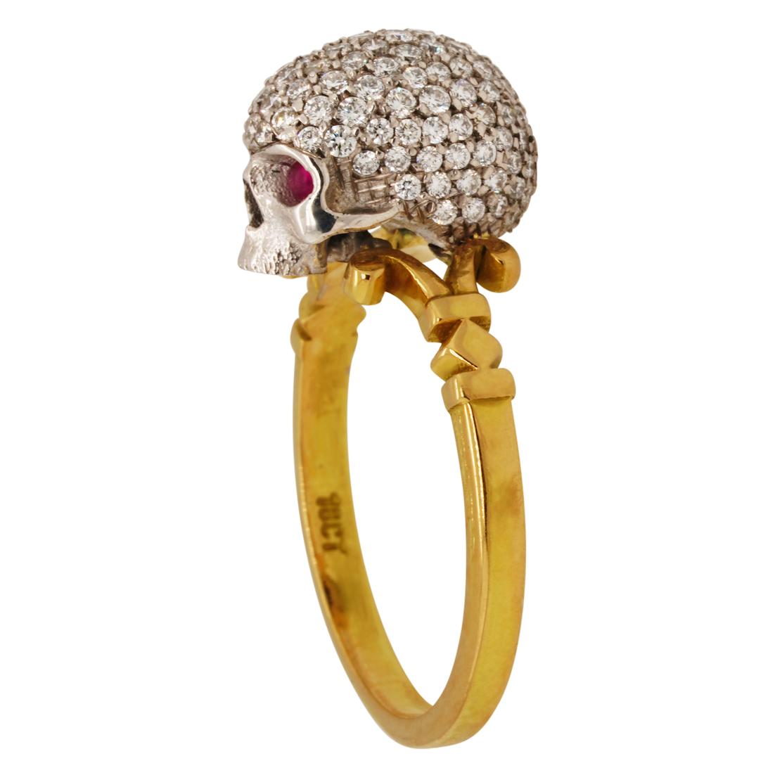 18k gold skull ring